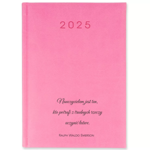 różowy planner z grawerem