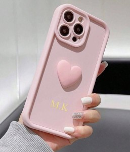 różowe etui z sercem z nadrukiem iphone 14