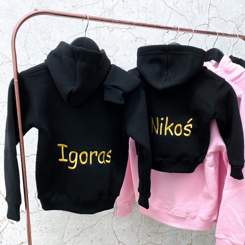 bluza czarna dziecięca z twoim haftem
