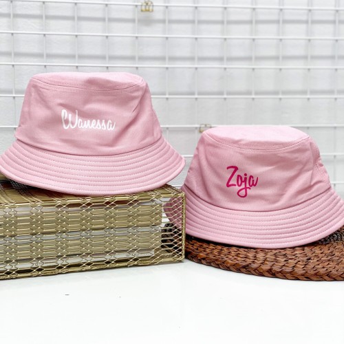 kapelusiki dziecięce Bucket HAT różowe z możliwością dowolnego nadruku