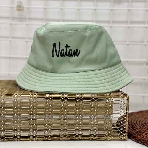 kapelusik dziecięcy Bucket Hat oliwkowy z możliwością dowolnego nadruku