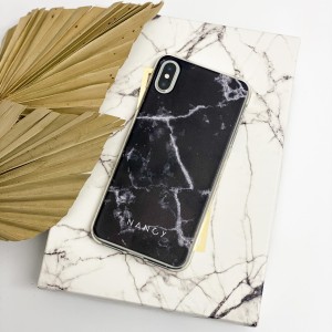Etui silikonowe czarny  marmur Samsung S22