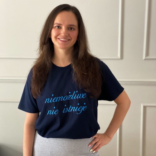 t-shirt granatowy z haftem , koszulka z twoim haftem