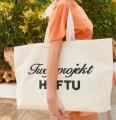 torba oversize z twoim haftem , torba płócienna shopper spersonalizowana