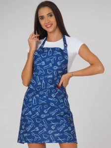 Fartuch fryzjerski alicante niebieski fryzjer z twoim haftem/logo