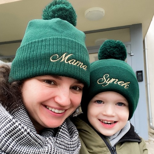 czapka z pomponem matchy matchy