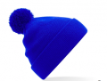 czapka z pomponem dziecięca kobaltowa