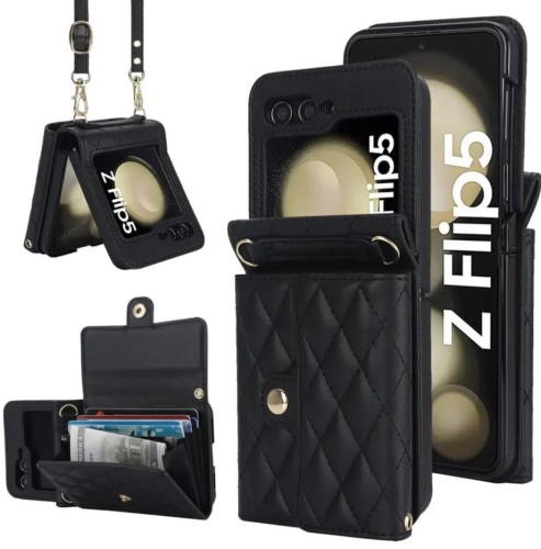 czarne etui z portfelem Samsung Z flip .jpg