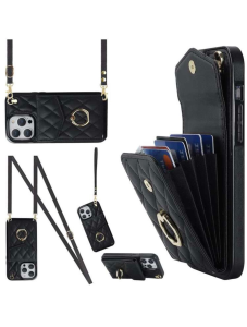 Czarny akordeon z ringiem etui Iphone 15 pro max