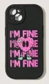 serce "i'm fine" etui (czarne)