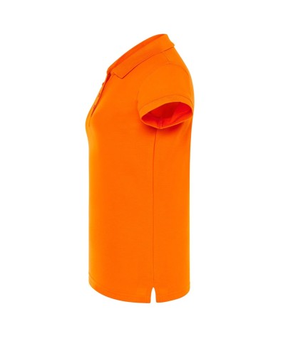 Koszulka Polo Damska pomarańczowa z haftem lub nadrukiem  bok.jpeg