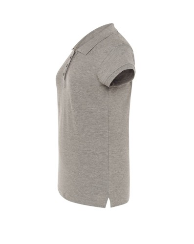 Koszulka Polo Damska ciemno szara z haftem lub nadrukiem bok.jpeg