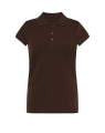 Koszulka Polo Damska czekoladowa z haftem lub nadrukiem przód.png