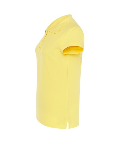 Koszulka Polo Damska żółta z haftem lub nadrukiem bok.jpeg